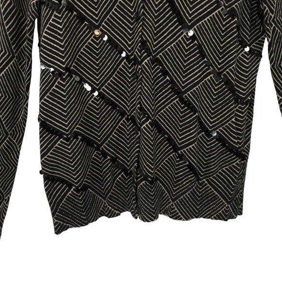 Ann Taylor Loft Button Front Knit Cardigan M Geometric Sequins Light Weight NEW - Picture 9 of 15